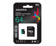 ADATA 64GB microSDXC Premier Pro 100MB/s U3 V30S A2 - 512448 - zdjęcie 1